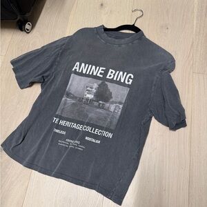 Anine Bing Charcoal Heritage Graphic Tee